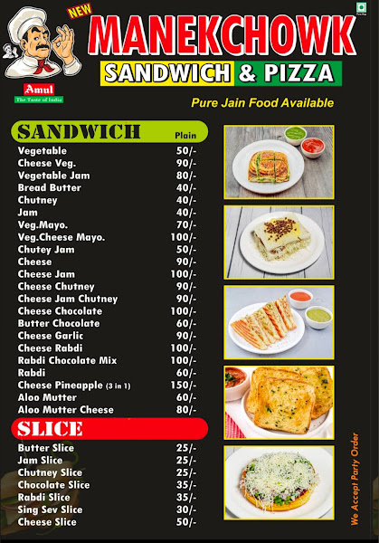 New Manekchowk sandwich pizza